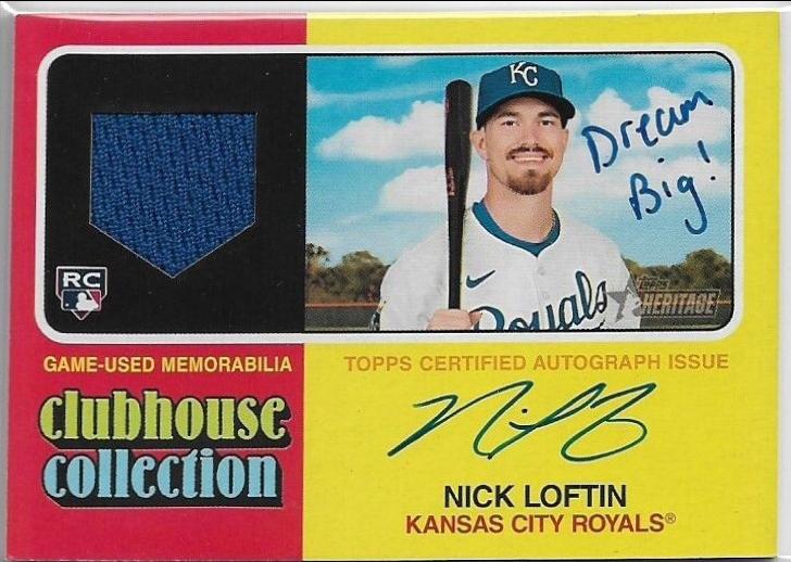Nick Loftin #CCAR-NL Baseball Cards 2024 Topps Heritage Clubhouse Collection Autograph Relic