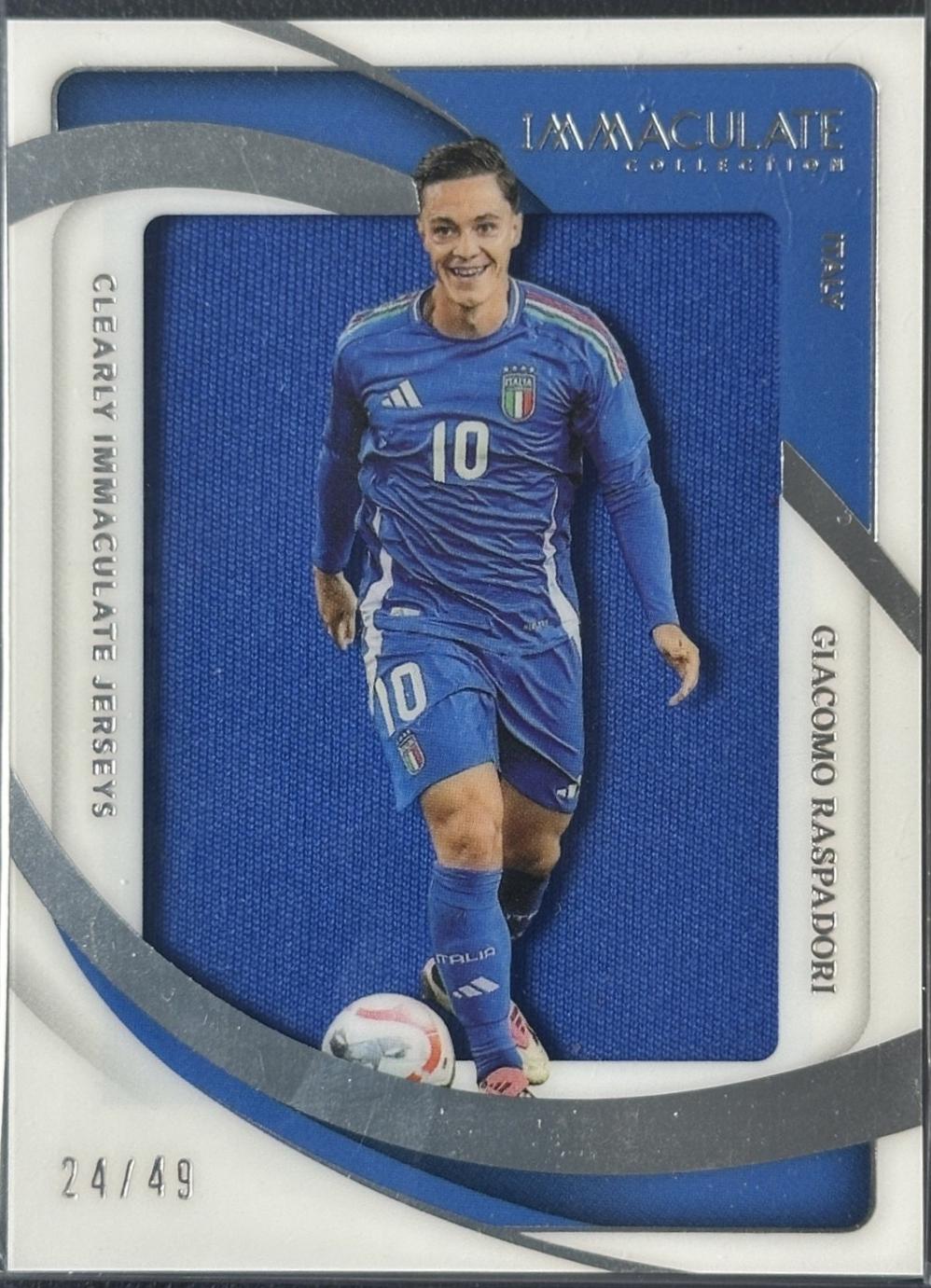 Giacomo Raspadori #15 2024 Panini Immaculate Clearly Jersey Soccer