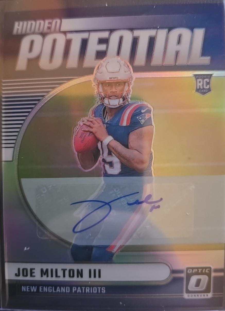 Joe Milton III #1 Football Cards 2024 Panini Donruss Optic Hidden Potential Autograph