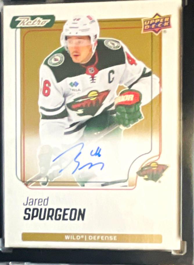 Jared Spurgeon #RA-JS 2025 Upper Deck Clear Cut Retro Autograph Hockey