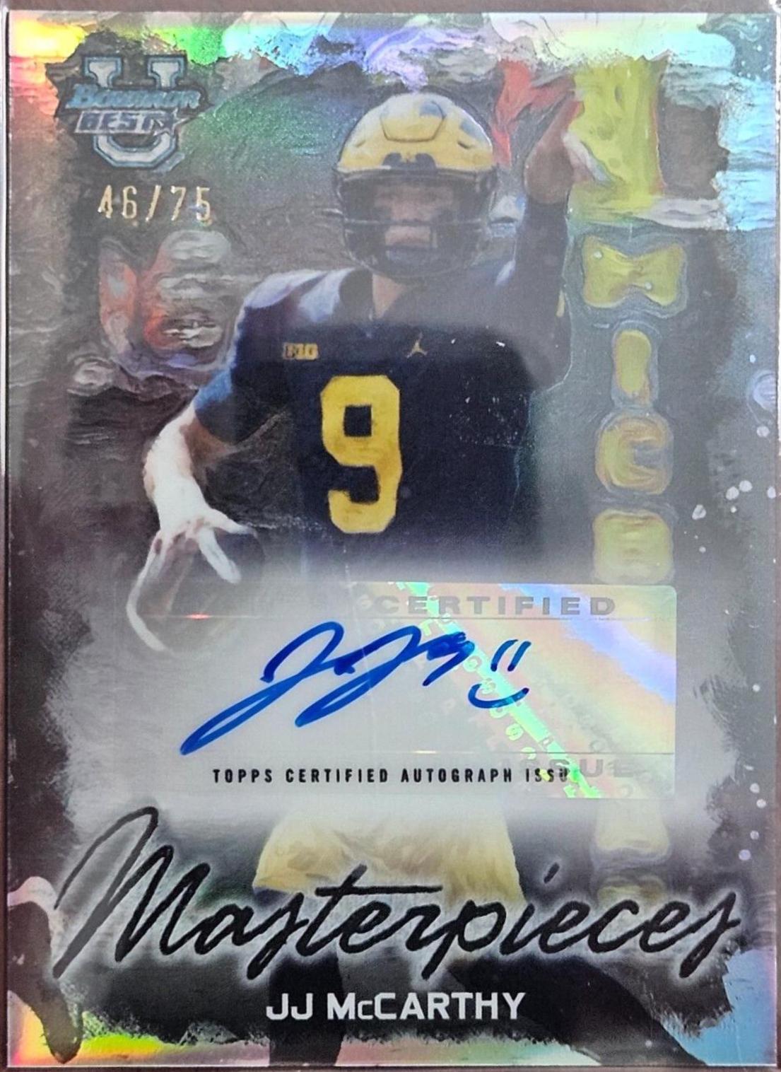 JJ McCarthy #BMA-JM Football Cards 2023 Bowman's Best University Masterpieces Autographs