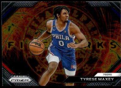 Tyrese Maxey #6 Basketball Cards 2023 Panini Prizm Fireworks