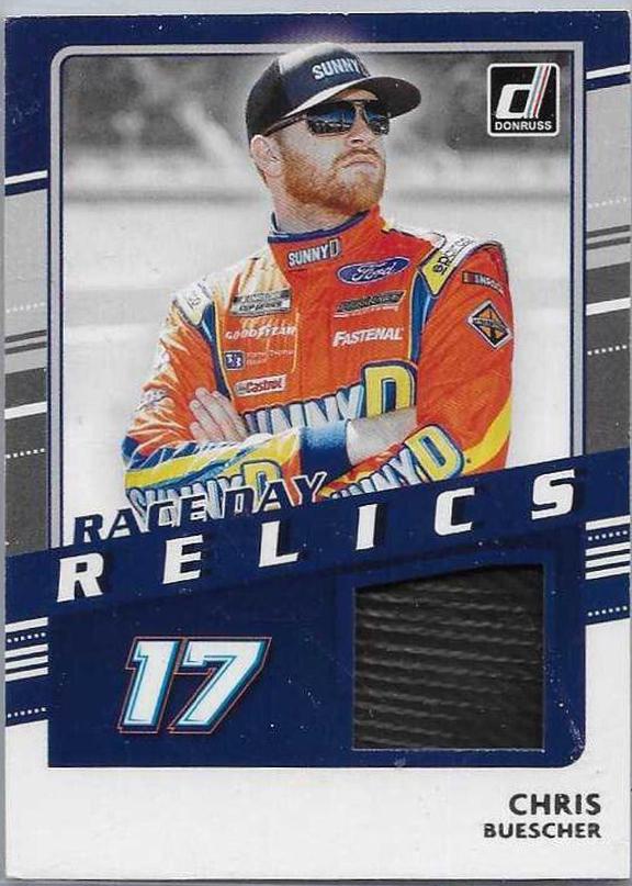 Chris Buescher #RDR-CB Racing Cards 2021 Panini Donruss Nascar Race Day Relics