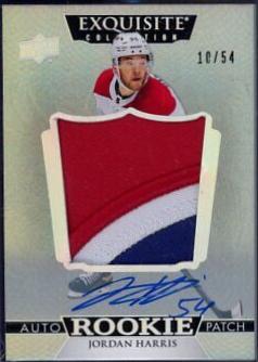 Jordan Harris #EC-JH Hockey Cards 2022 Upper Deck The Cup Exquisite Rookie Auto Patch