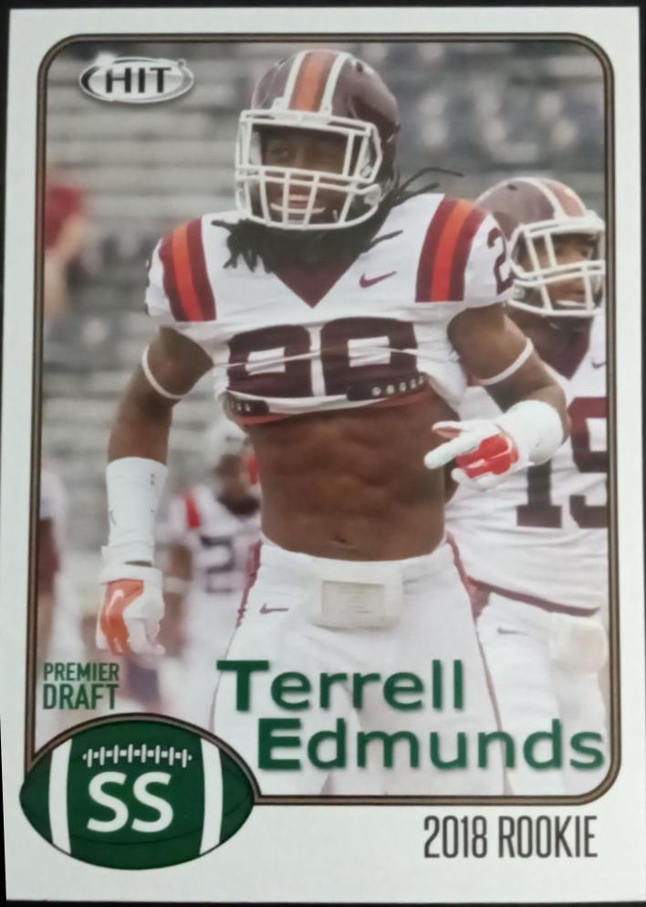 Terell Edmunds #82 Football Cards 2018 Sage Hit Premier Draft