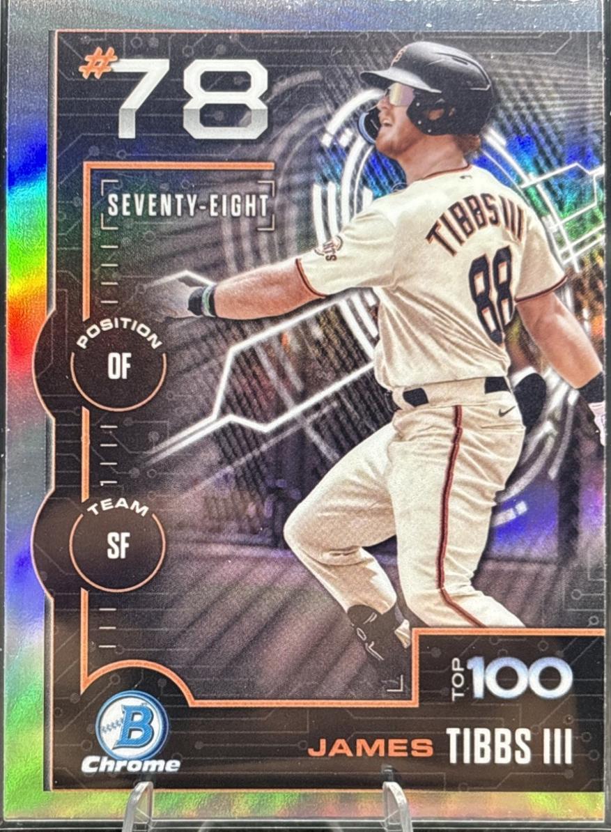 James Tibbs III #BTP-78 Baseball Cards 2025 Bowman Scouts Top 100
