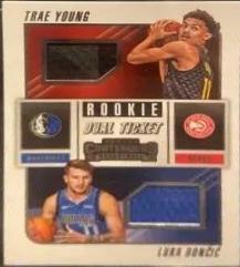 Luka Doncic / Tae Yonug #RD-LT Basketball Cards 2018 Panini Contenders Rookie Ticket Dual Swatches