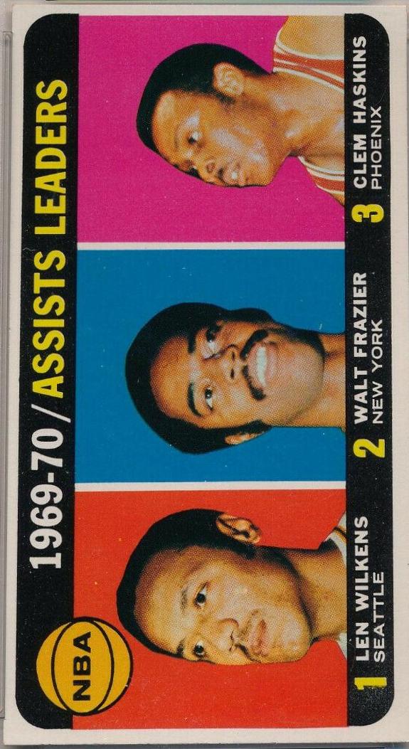 NBA Assist Leaders: Wilkens, Frazier, Haskins #6 Basketball Cards 1970 Topps