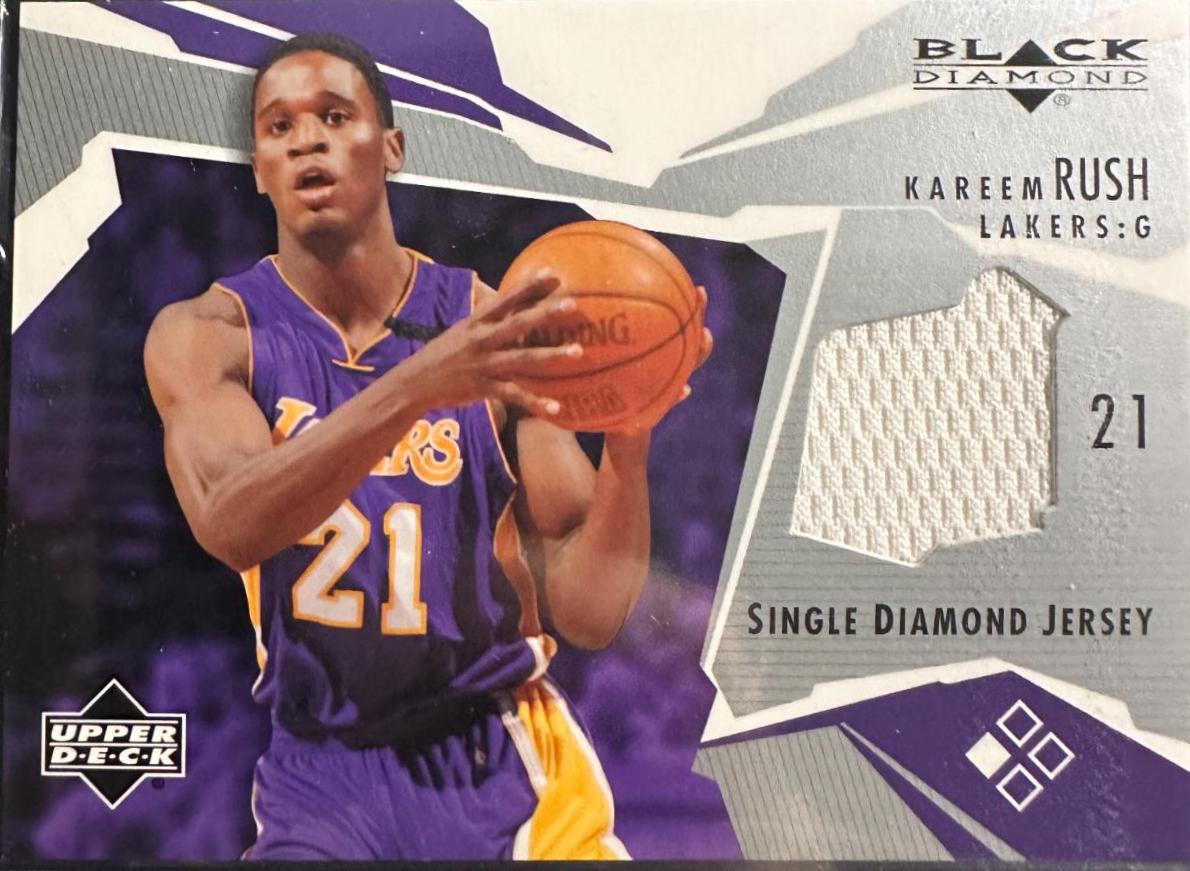Kareem Rush #BD-KR Basketball Cards 2003 Upper Deck Black Diamond Jersey