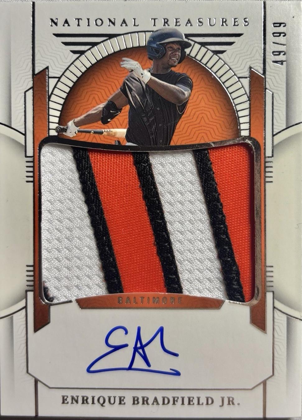 Enrique Bradfield Jr. #52 2024 Panini National Treasures Prospect Material Signature Baseball