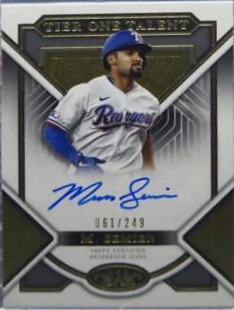Marcus Semien #T1TA-MSE Baseball Cards 2023 Topps Tier One Talent Autographs