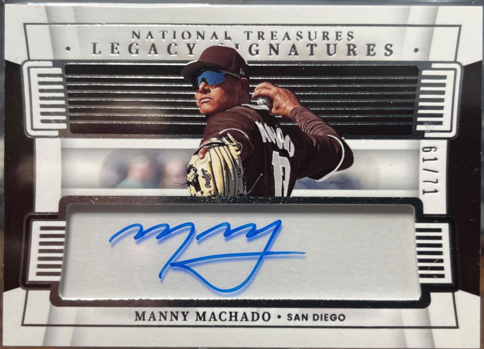 Manny Machado #LS-MM Baseball Cards 2022 Panini National Treasures Legacy Signatures