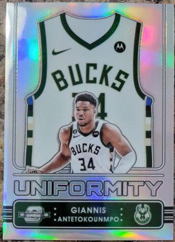 Giannis Antetokounmpo #8 Basketball Cards 2022 Panini Contenders Optic Uniformity