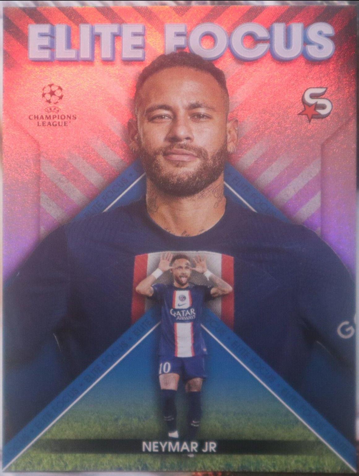 Neymar Jr #EF-NJR Soccer Cards 2022 Topps UEFA Superstars Elite Focus