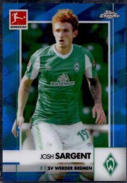 Josh Sargent #23 2020 Topps Chrome Bundesliga Sapphire Soccer