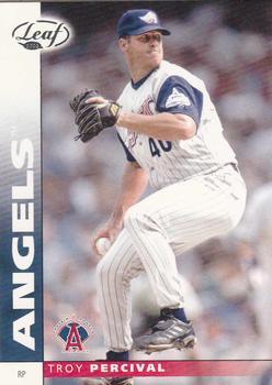 Troy Percival #54 Baseball Cards 2002 Leaf