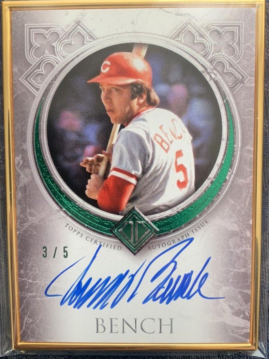 Johnny Bench #TCA-JBE 2023 Topps Transcendent Gold Frame Autographs Baseball