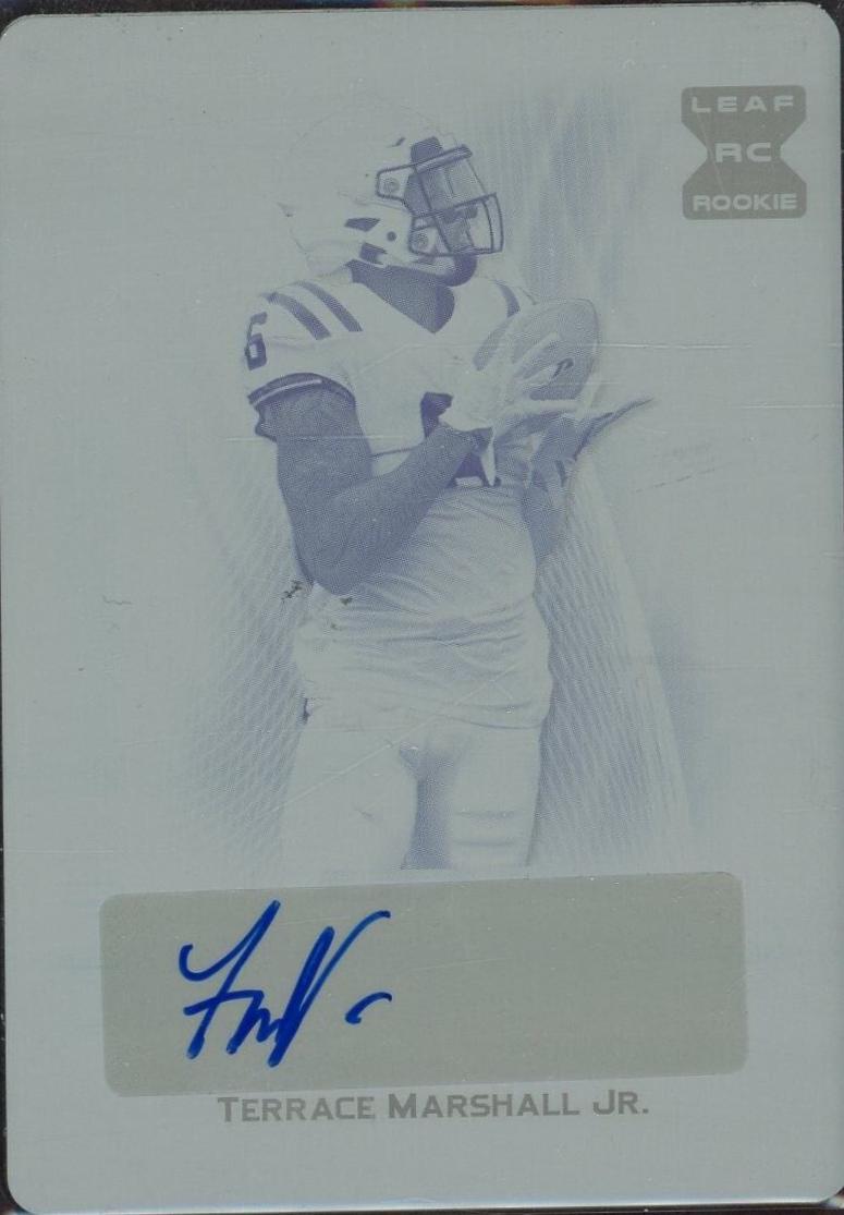 Terrace Marshall Jr. #BA-TMJ 2021 Leaf Trinity Signatures Football