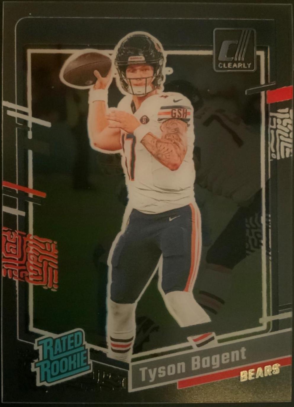 Tyson Bagent #100 Football Cards 2023 Clearly Donruss