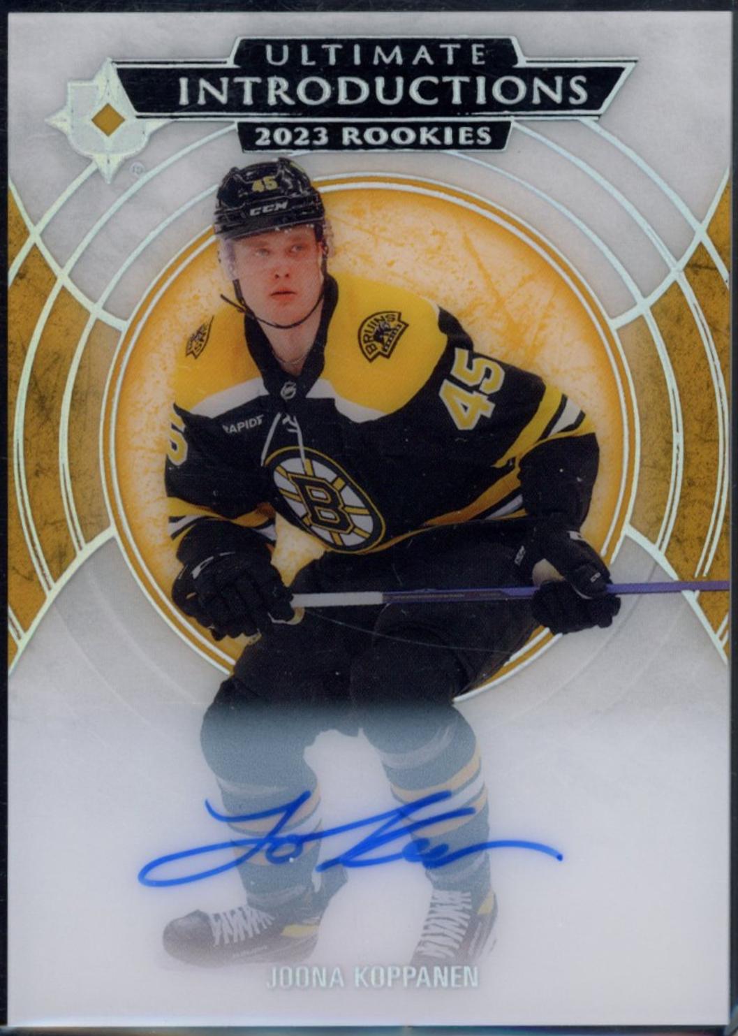 Joona Koppanen #UI-62 2023 Upper Deck Ultimate Collection Introductions Autograph Hockey