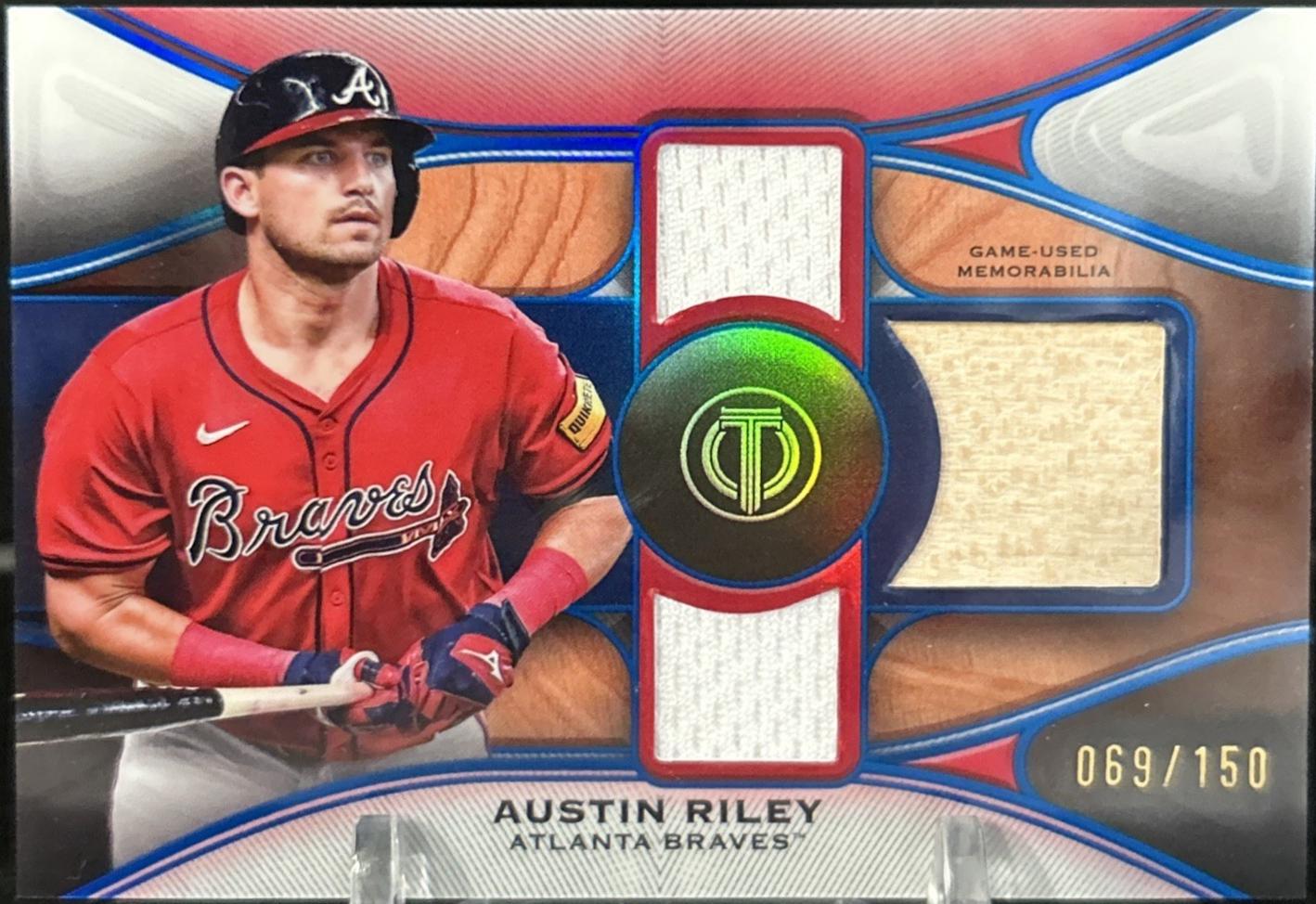 Austin Riley #TTR-AR Baseball Cards 2025 Topps Tribute Triple Relic