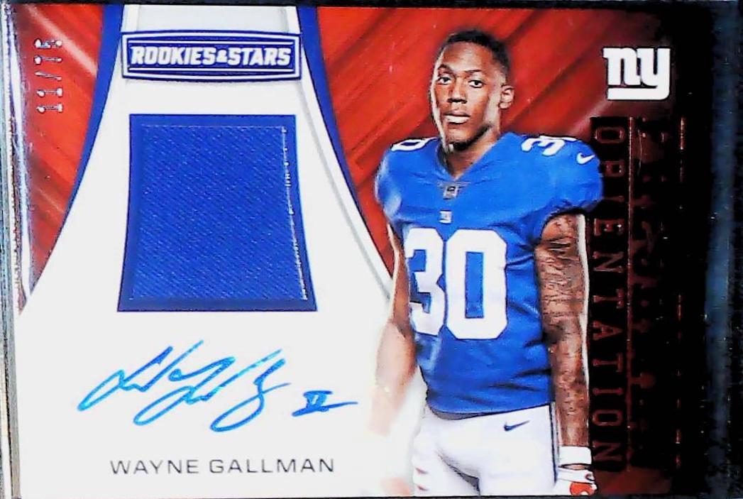 Wayne Gallman #FO-WG Football Cards 2017 Panini Rookies & Stars Freshman Orientation Autograph Relics