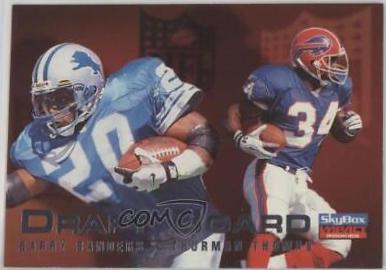 Barry Sanders / Thurman Thomas #15 Football Cards 1996 Skybox Impact Rookies Draft Board