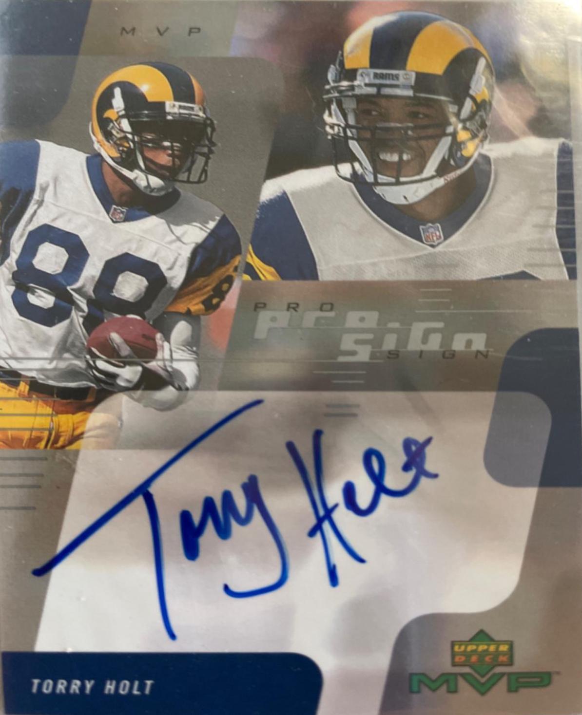 Torry Holt #TH Football Cards 2000 Upper Deck MVP Prosign