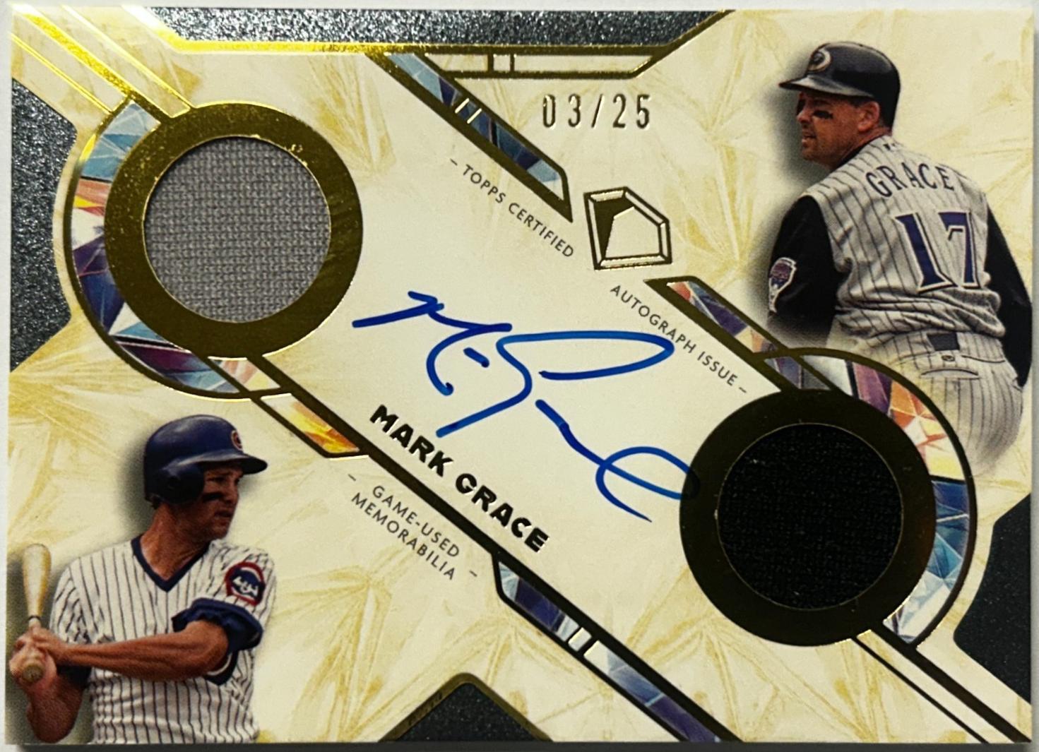 Mark Grace #DTA-MG 2025 Topps Diamond Icons Single Player Dual Team Autographed Relic Baseball