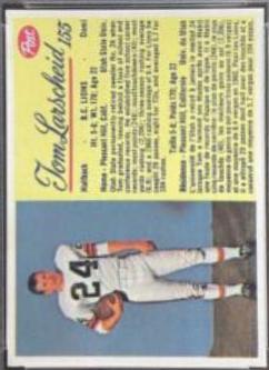 Tom Larscheid #155 Football Cards 1963 Post Cereal CFL Hand Cut