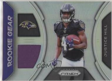 Justice Hill #RG-JH Football Cards 2019 Panini Prizm Rookie Gear