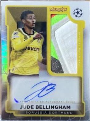 Jude Bellingham #MBS-JB Soccer Cards 2022 Topps Merlin Chrome UEFA Club Competitions Match Ball Signatures