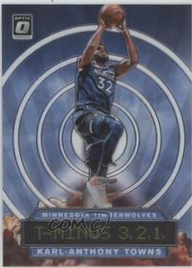 Karl Anthony Towns #10 Basketball Cards 2019 Panini Donruss Optic T-Minus 3,2,1
