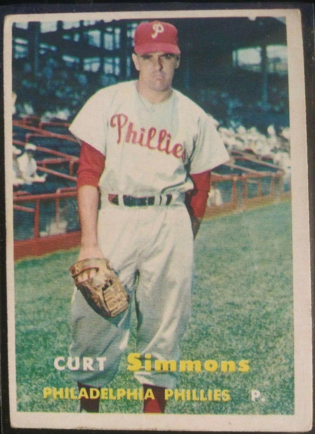 Curt Simmons #158 1957 Topps Baseball