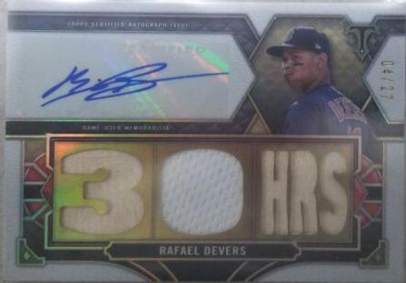Rafael Devers #TTAR-RD4 Baseball Cards 2022 Topps Triple Threads Autograph Relic