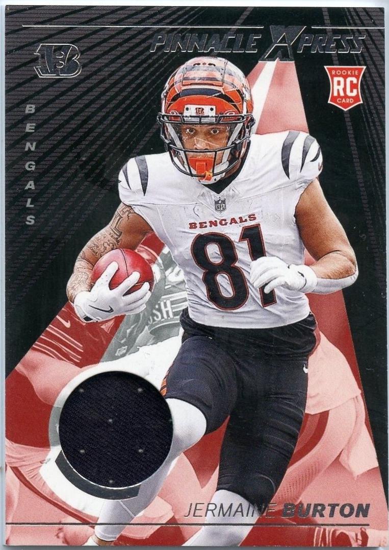 Jermaine Burton #PEM-JBN Football Cards 2024 Panini Encore Pinnacle Express Materials