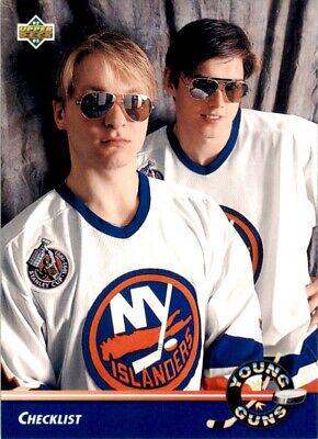 Young Guns Checklist #554 Hockey Cards 1992 Upper Deck