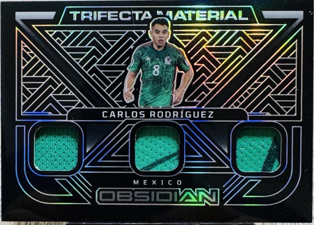 Carlos Rodriguez #TM-CRZ 2022 Panini Obsidian Trifecta Material Soccer