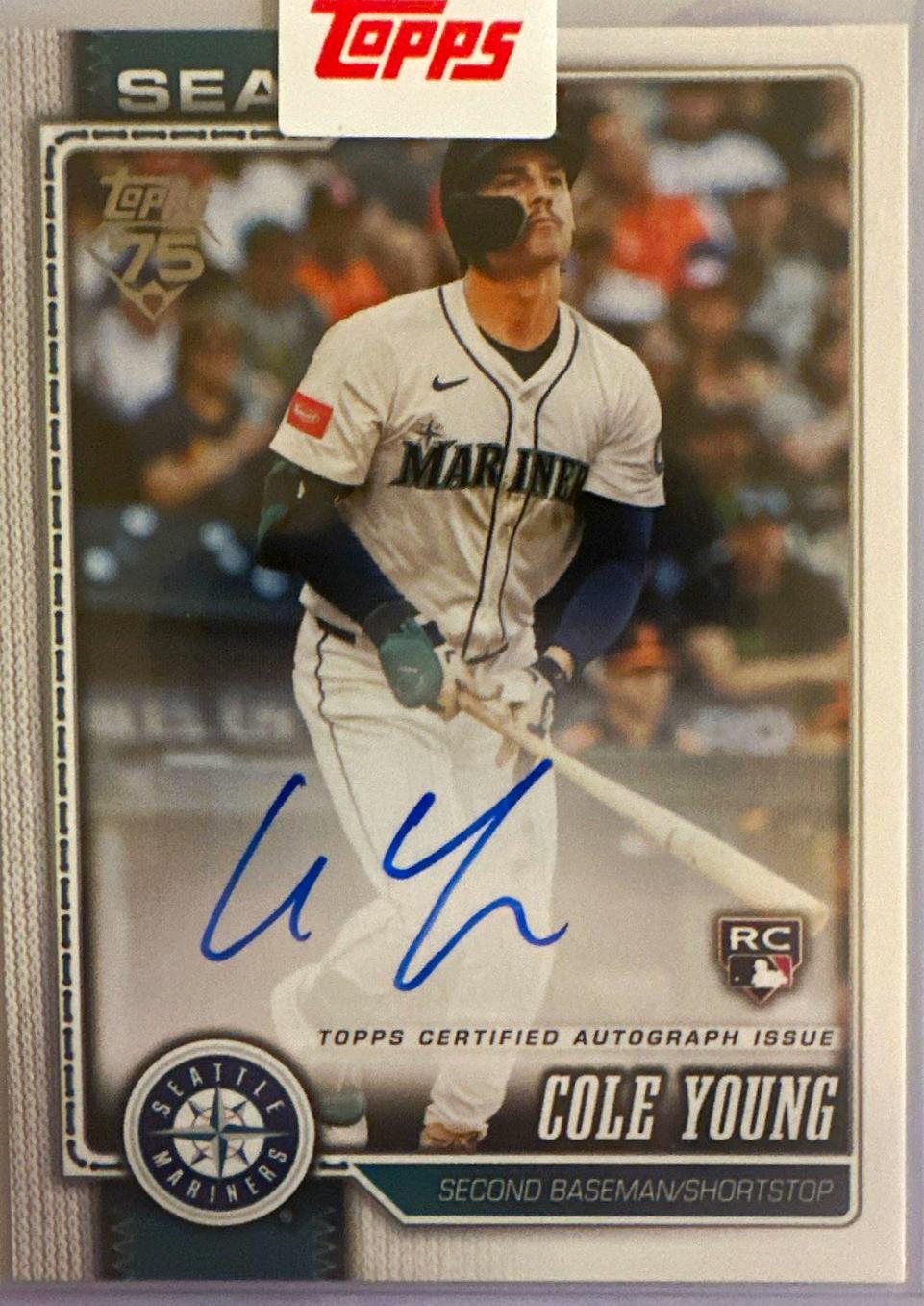 Cole Young #129 2026 Topps Series 2 Flagship Real One Autograph Baseball