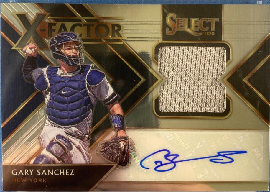 Gary Sanchez #XF-GS Baseball Cards 2020 Panini Select X Factor Material Signatures