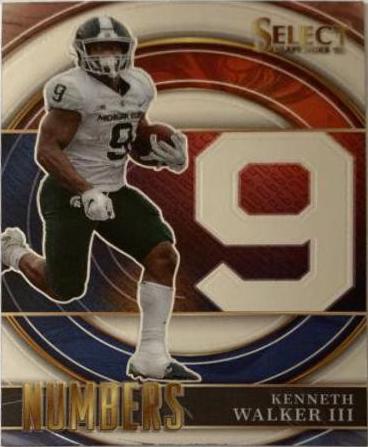 Kenneth Walker III #SNKW Football Cards 2022 Panini Select Draft Picks Numbers