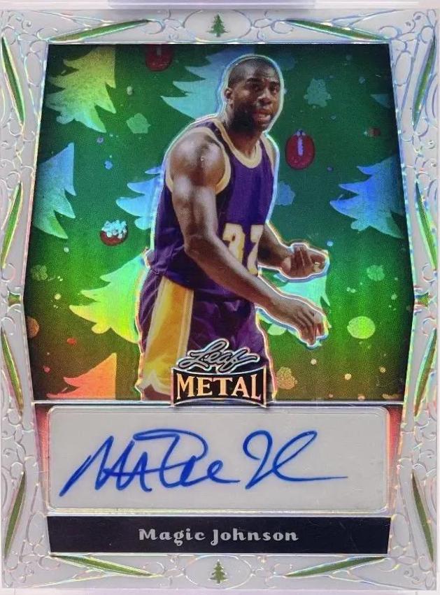 Magic Johnson #CA-MJ1 2023 Leaf Metal Christmas Exclusive Basketball