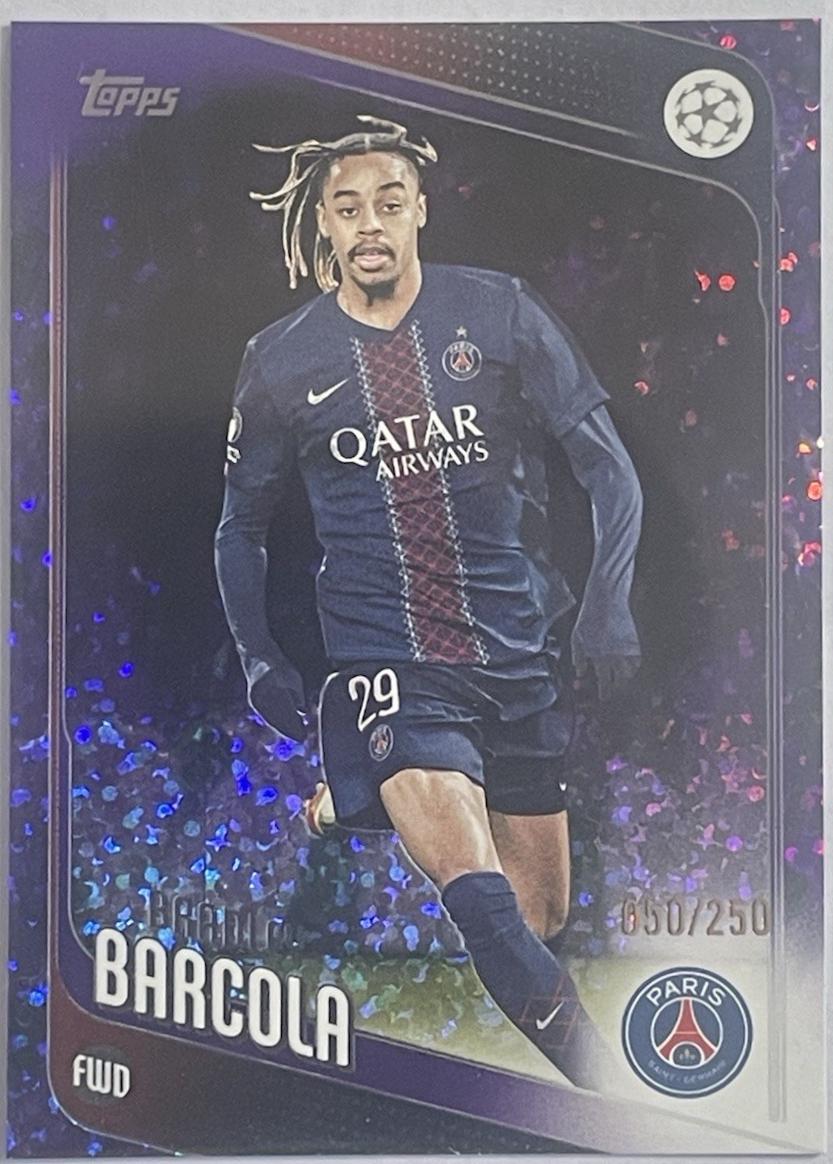 Bradley Barcola [Purple Foil] #63 Prices | 2025 Topps UEFA
