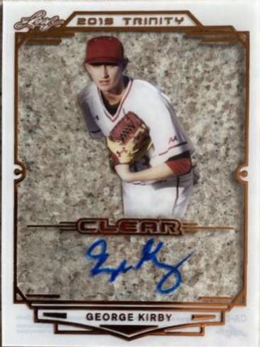 George Kirby #CA-GK1 2019 Leaf Trinity Clear Autograph Baseball
