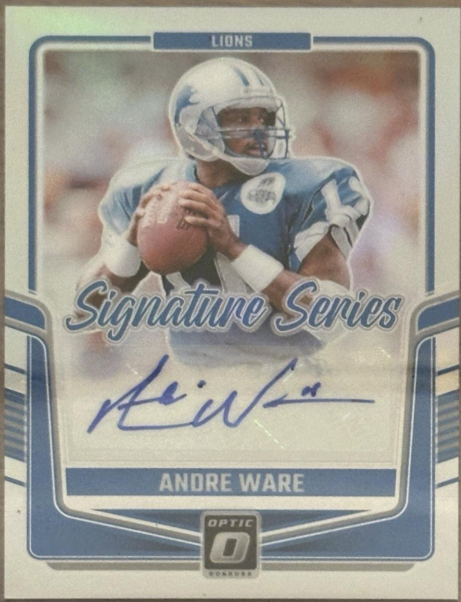 Andre Ware #SSH-AWE Football Cards 2024 Panini Donruss Optic Signature Series Holo
