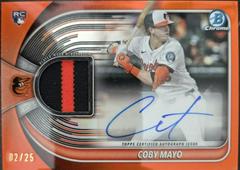 Coby Mayo [Orange Refractor] #BCAR-CM Baseball Cards 2025 Bowman Chrome Auto Relic Prices