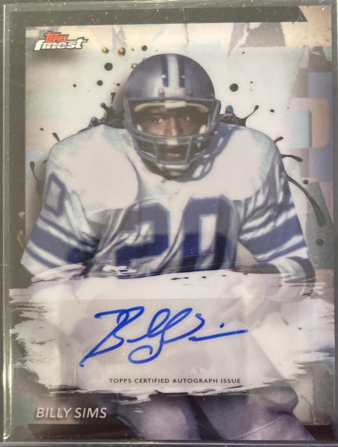 Billy Sims #FA-BS Football Cards 2024 Topps Finest Autograph