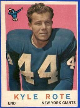 Kyle Rote #7 Football Cards 1959 Topps
