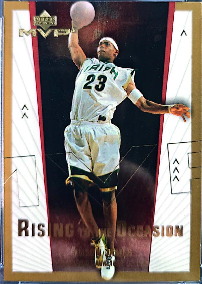 Lebron James - 2003 Upper Deck UD MVP Rising To The Occasion Rookie RC #R02 Basketball Cards 2003 Upper Deck MVP Rising to the Occasion