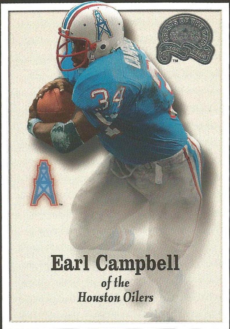 Earl Campbell #52 2000 Fleer Greats Of The Game Football